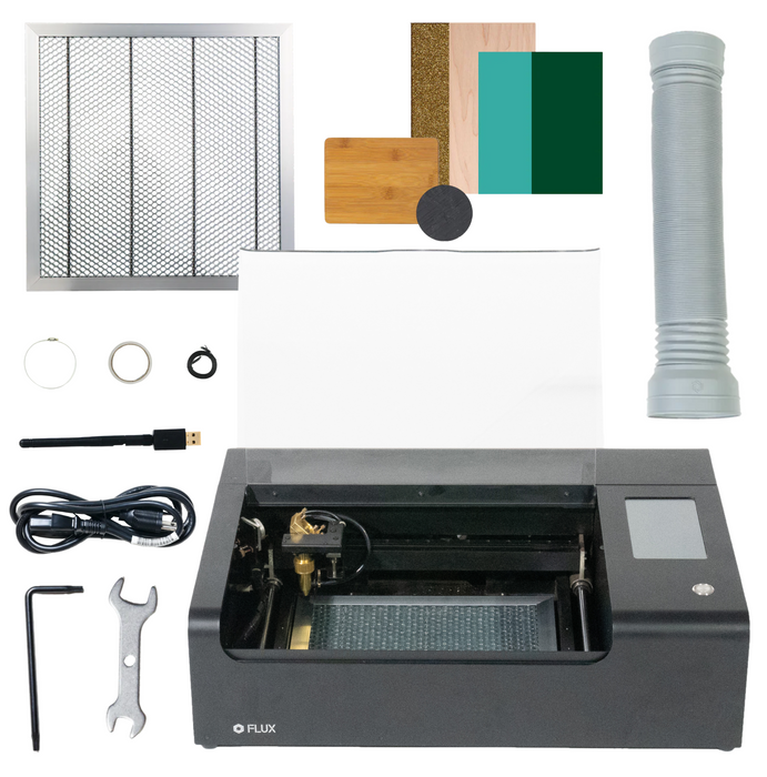 FLUX Beamo 30W CO2 Laser Cutter – Desktop Engraver Starter Kit, 300x210mm, for Wood, Acrylic & More