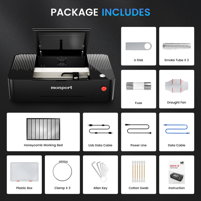 Monport ONYX 55W CO2 Laser Engraver
