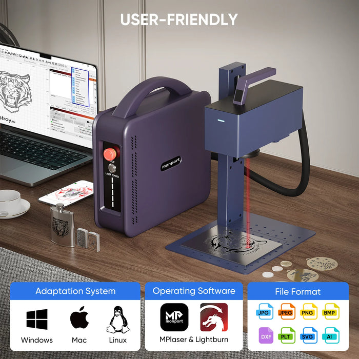 Monport 20W Portable Fiber Laser Engraver