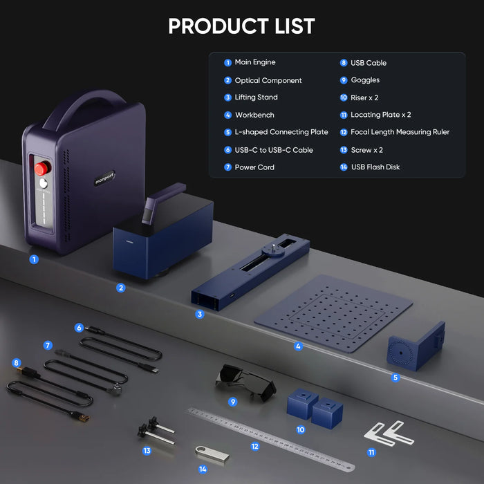 Monport 20W Portable Fiber Laser Engraver